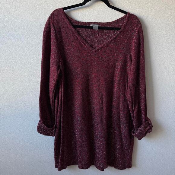 Burgundy glitter sweater - Picture 2 of 4